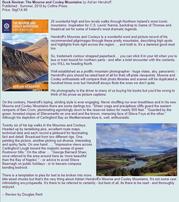 The Mourne and Cooley Mountains review, mountainviews.ie, July 2018