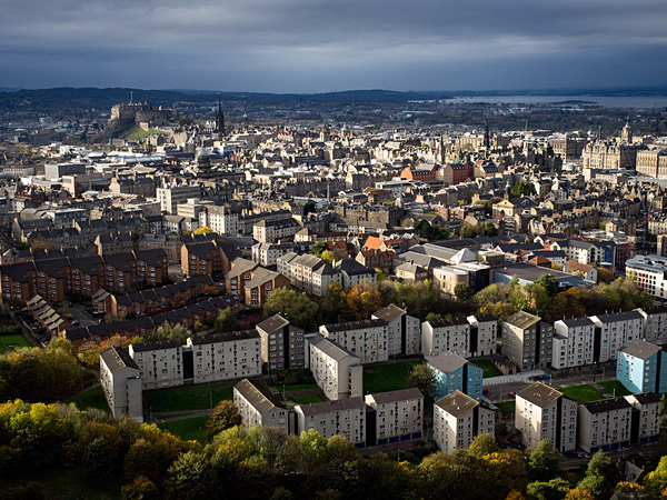 View of Edinburgh from Salisbury Crags, photographed by Roger Butterfield.