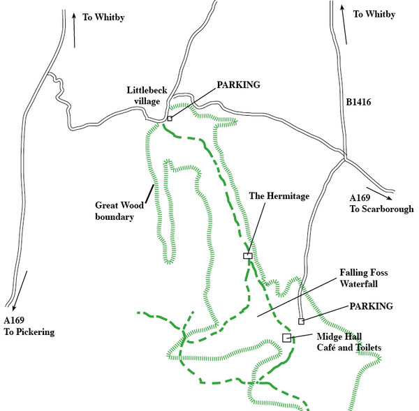 Littlebeck to Falling Foss walk via the Hermitage Folly. - Photographic Walks in North Yorkshire